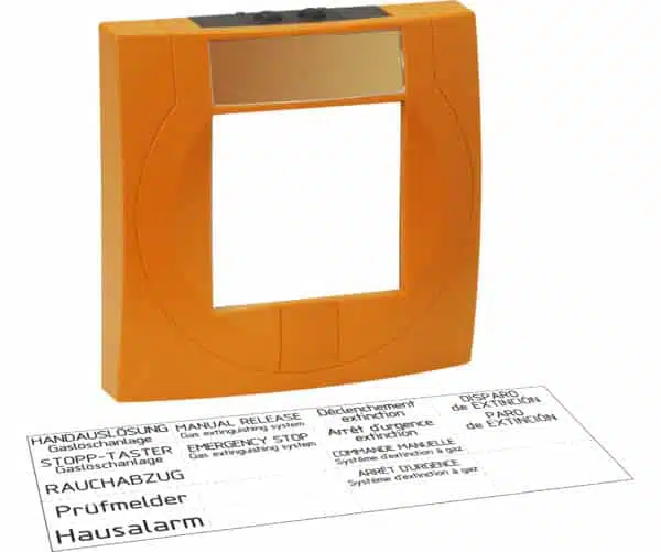 Handmelder Gehäuse, orange mit Glas, orange, ähnlich RAL 2011