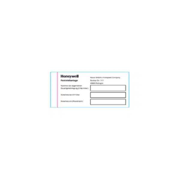 Aufkleber Feststellanlage FÜR ERRICHTER – Artikel 796094 | HON Security and Fire Distribution GmbH