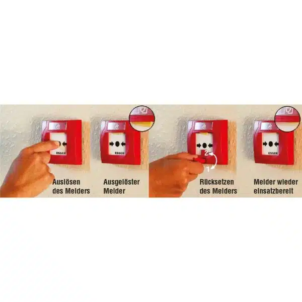 Standard Handmelder kompakt, rot mit Glas, ESSER – Bild 2
