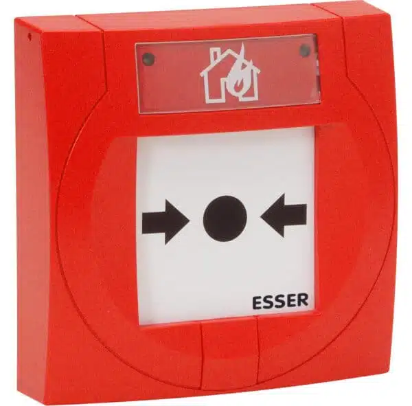IQ8 Handmelder kompakt, rot mit Glas, mit Trenner, ESSER